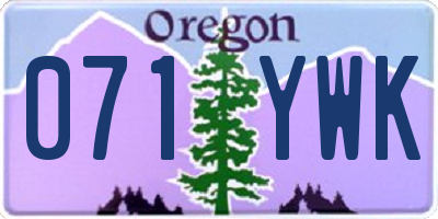 OR license plate 071YWK
