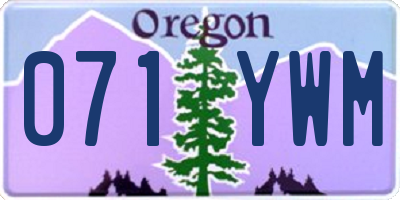 OR license plate 071YWM