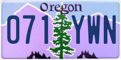 OR license plate 071YWN