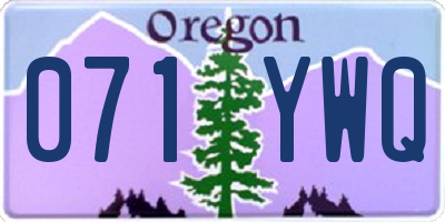 OR license plate 071YWQ