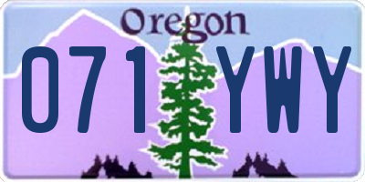 OR license plate 071YWY