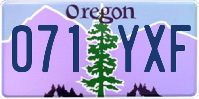 OR license plate 071YXF