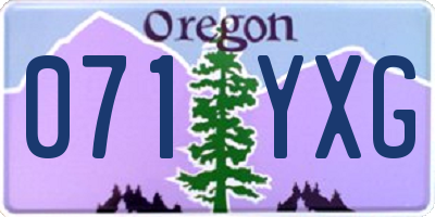 OR license plate 071YXG