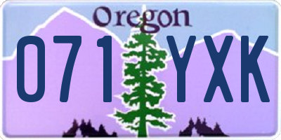 OR license plate 071YXK