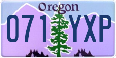 OR license plate 071YXP