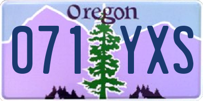 OR license plate 071YXS