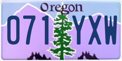 OR license plate 071YXW