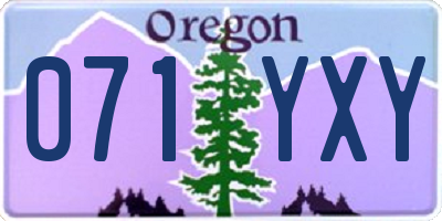 OR license plate 071YXY