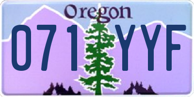 OR license plate 071YYF