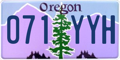 OR license plate 071YYH