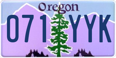 OR license plate 071YYK