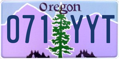OR license plate 071YYT