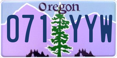 OR license plate 071YYW