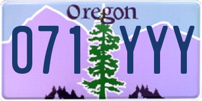 OR license plate 071YYY