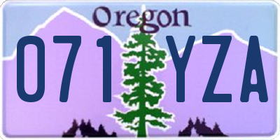OR license plate 071YZA