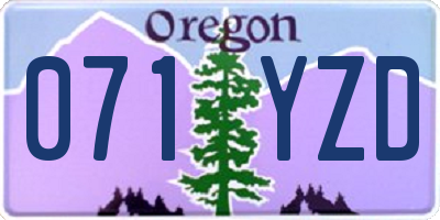 OR license plate 071YZD