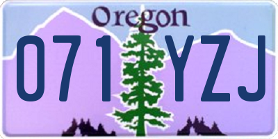 OR license plate 071YZJ