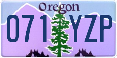 OR license plate 071YZP