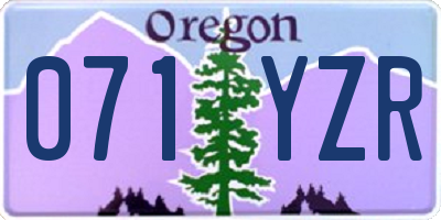 OR license plate 071YZR