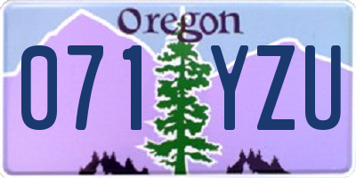 OR license plate 071YZU