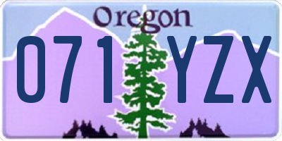 OR license plate 071YZX