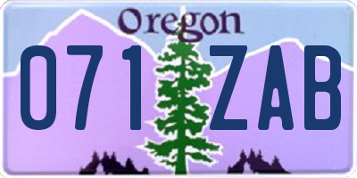 OR license plate 071ZAB