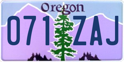 OR license plate 071ZAJ