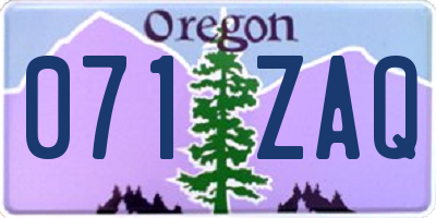 OR license plate 071ZAQ