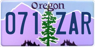 OR license plate 071ZAR