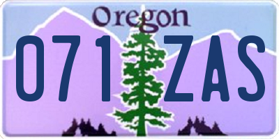 OR license plate 071ZAS