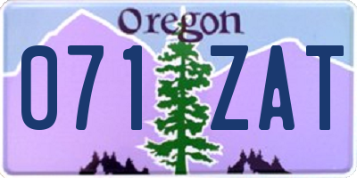 OR license plate 071ZAT