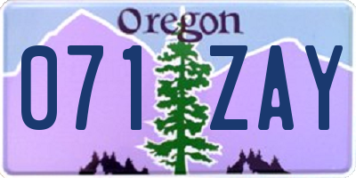 OR license plate 071ZAY