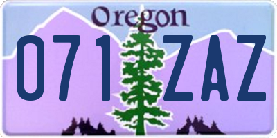 OR license plate 071ZAZ