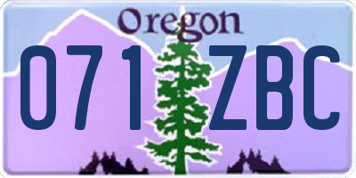 OR license plate 071ZBC