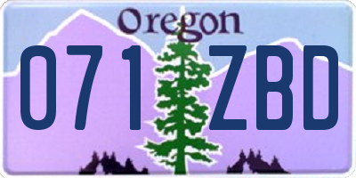 OR license plate 071ZBD