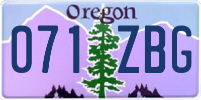 OR license plate 071ZBG