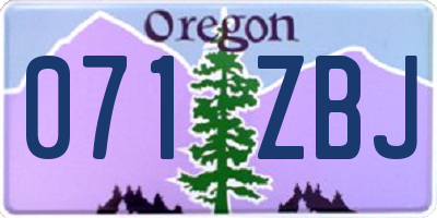 OR license plate 071ZBJ