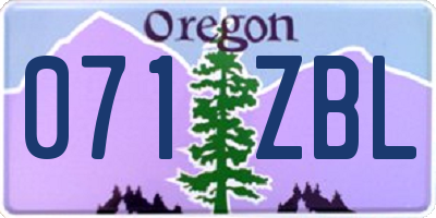 OR license plate 071ZBL