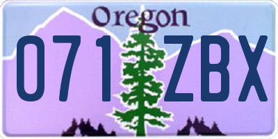 OR license plate 071ZBX