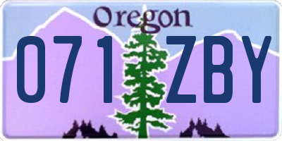 OR license plate 071ZBY