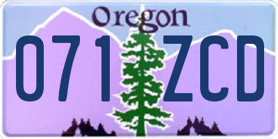 OR license plate 071ZCD