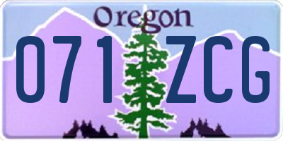 OR license plate 071ZCG
