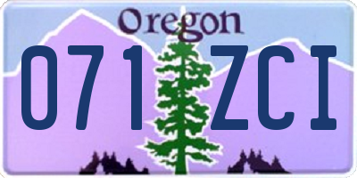 OR license plate 071ZCI