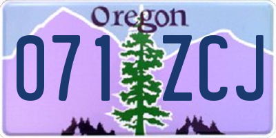 OR license plate 071ZCJ