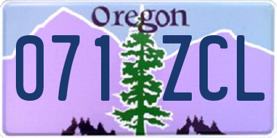 OR license plate 071ZCL