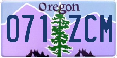 OR license plate 071ZCM