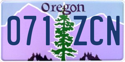 OR license plate 071ZCN