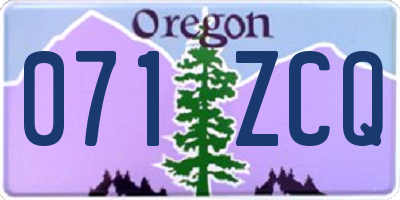 OR license plate 071ZCQ