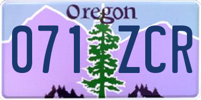 OR license plate 071ZCR
