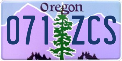 OR license plate 071ZCS